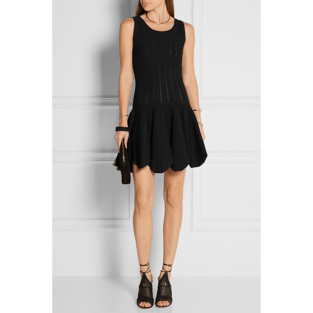 JONATHAN SIMKHAI Pointelle paneled knit mini dress